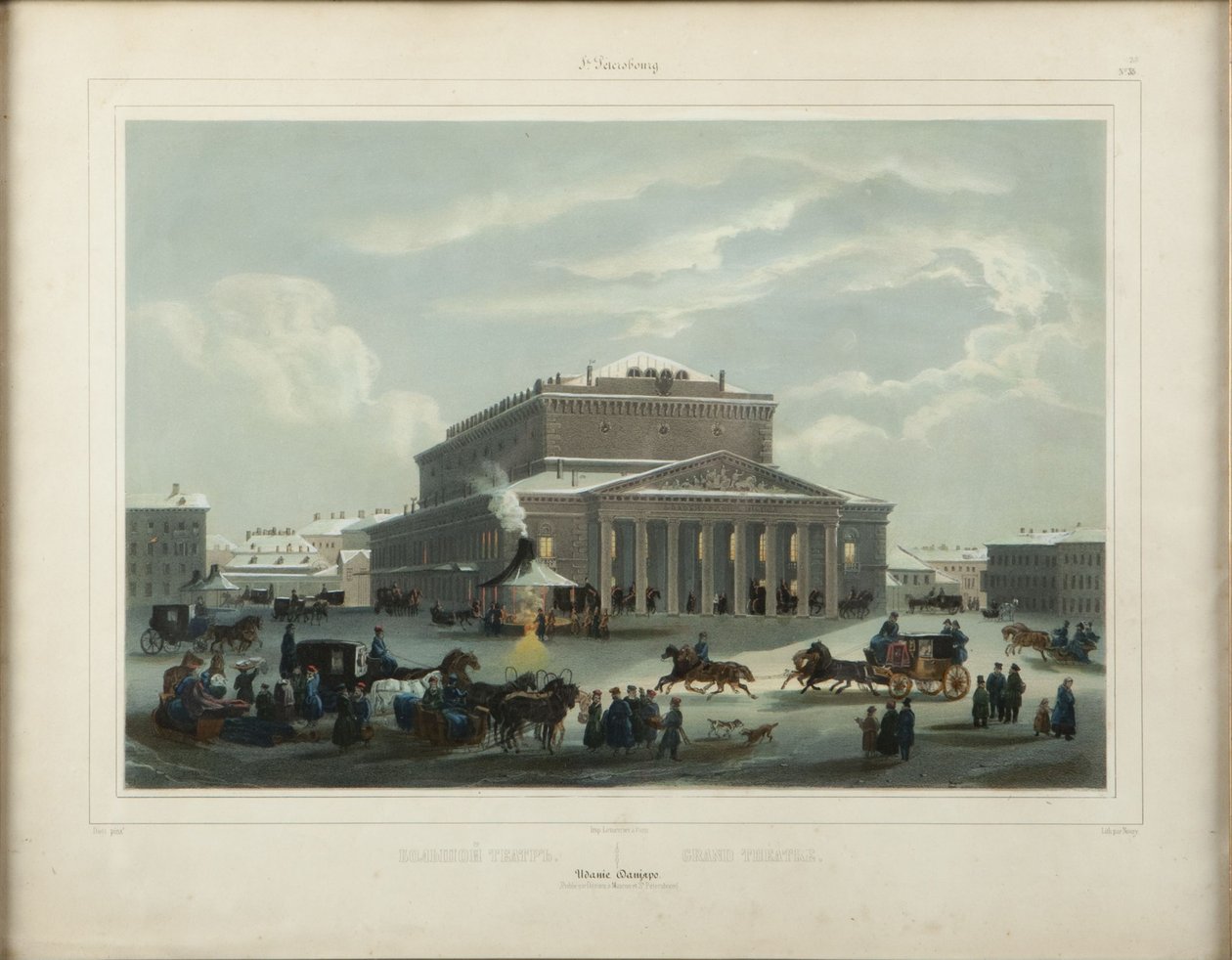 Saint Petersburg Imperial Bolshoi Kamenny Theatre, slutten av 1840-årene. av Samuel Friedrich Diez