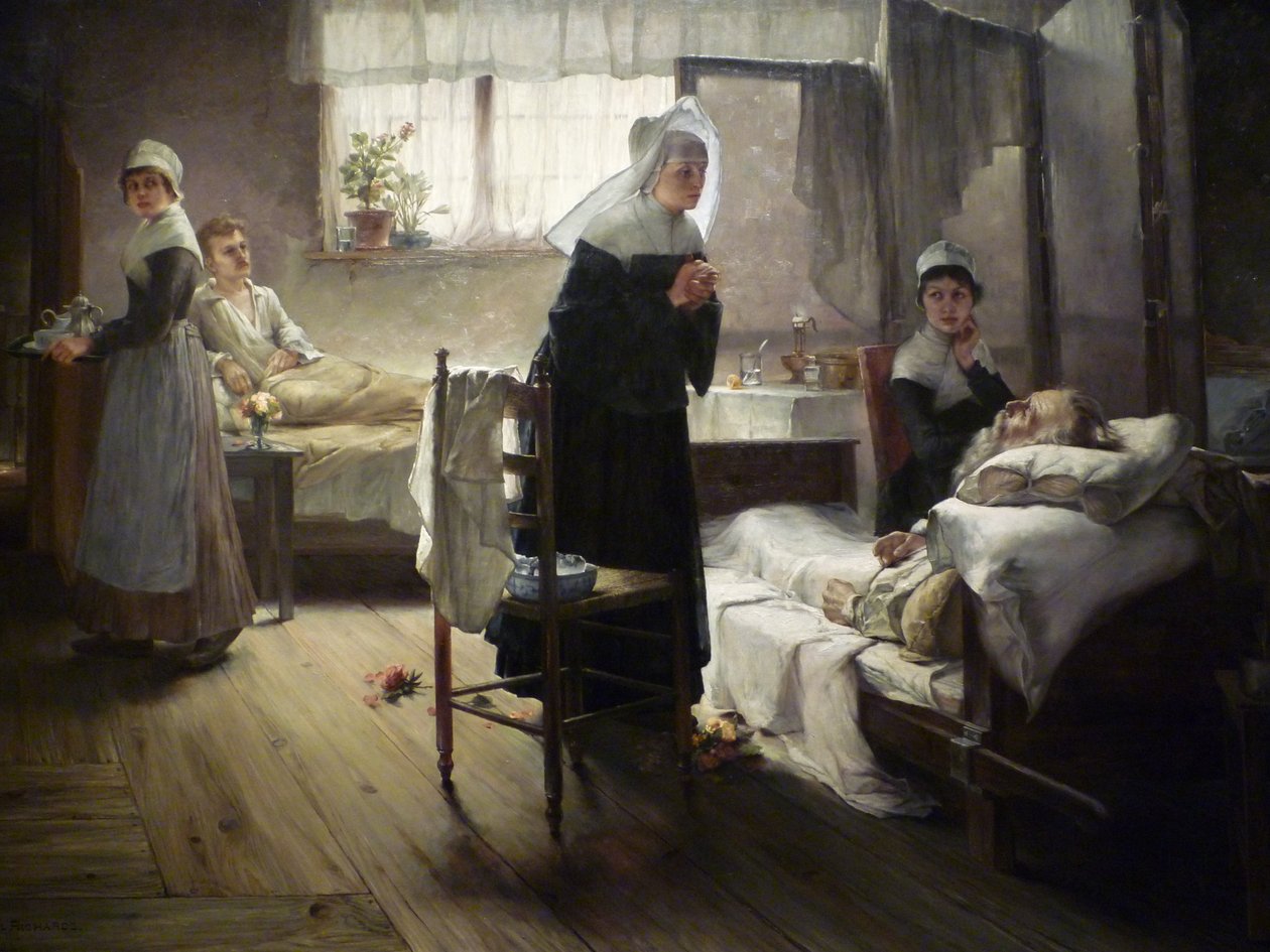 Evangeline oppdager sin kjæreste på sykehuset av Samuel G. Richards