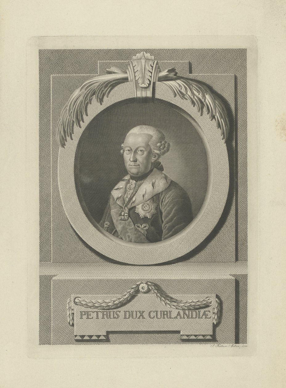 Peter von Biron 1724-1800, hertug av Kurland og Semigallia, 1781. av Samuel Gottlieb Kuetner