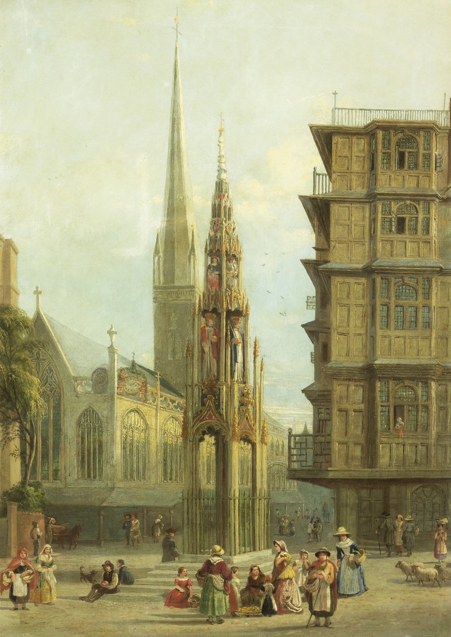 Bristol High Cross (olje på lerret) av Samuel Griffiths Tovey