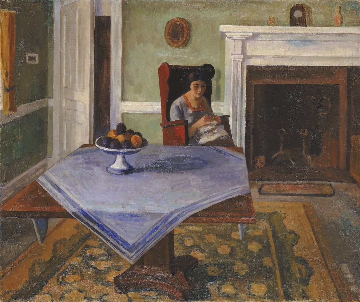 Gårdsinteriør, ca. 1924. av Samuel Halpert