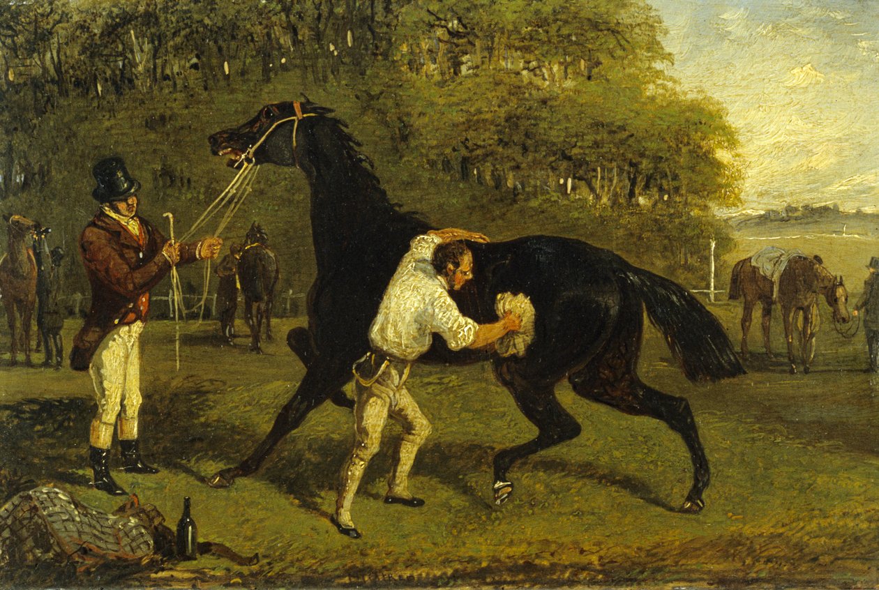 Rubbing Down (olje på lerret) av Samuel Henry Alken