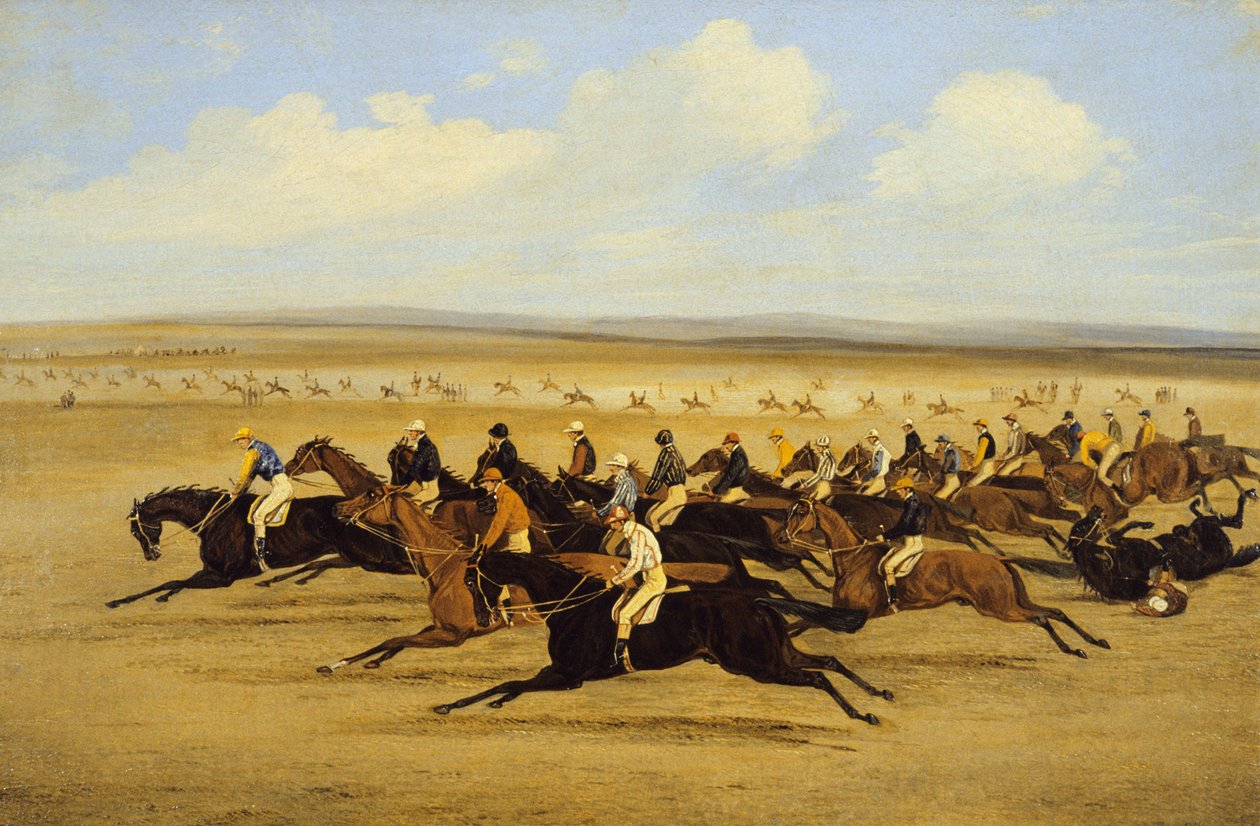 The 1850 Cambridgeshire Stakes: The Start (olje på lerret) (se også 266407) av Samuel Henry Alken