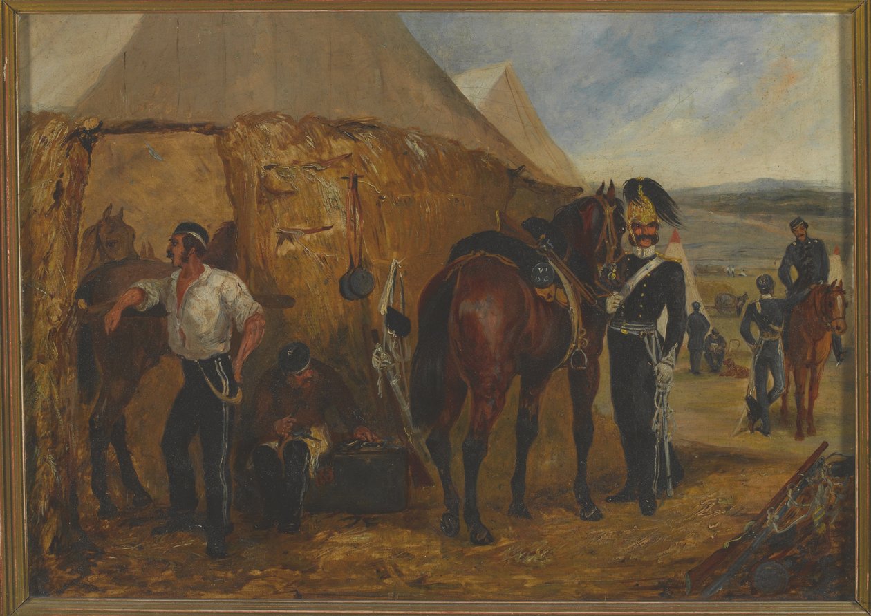The 6th Dragoon Guards ved Chobham Camp, 14. juni-25. august av Samuel Henry Alken