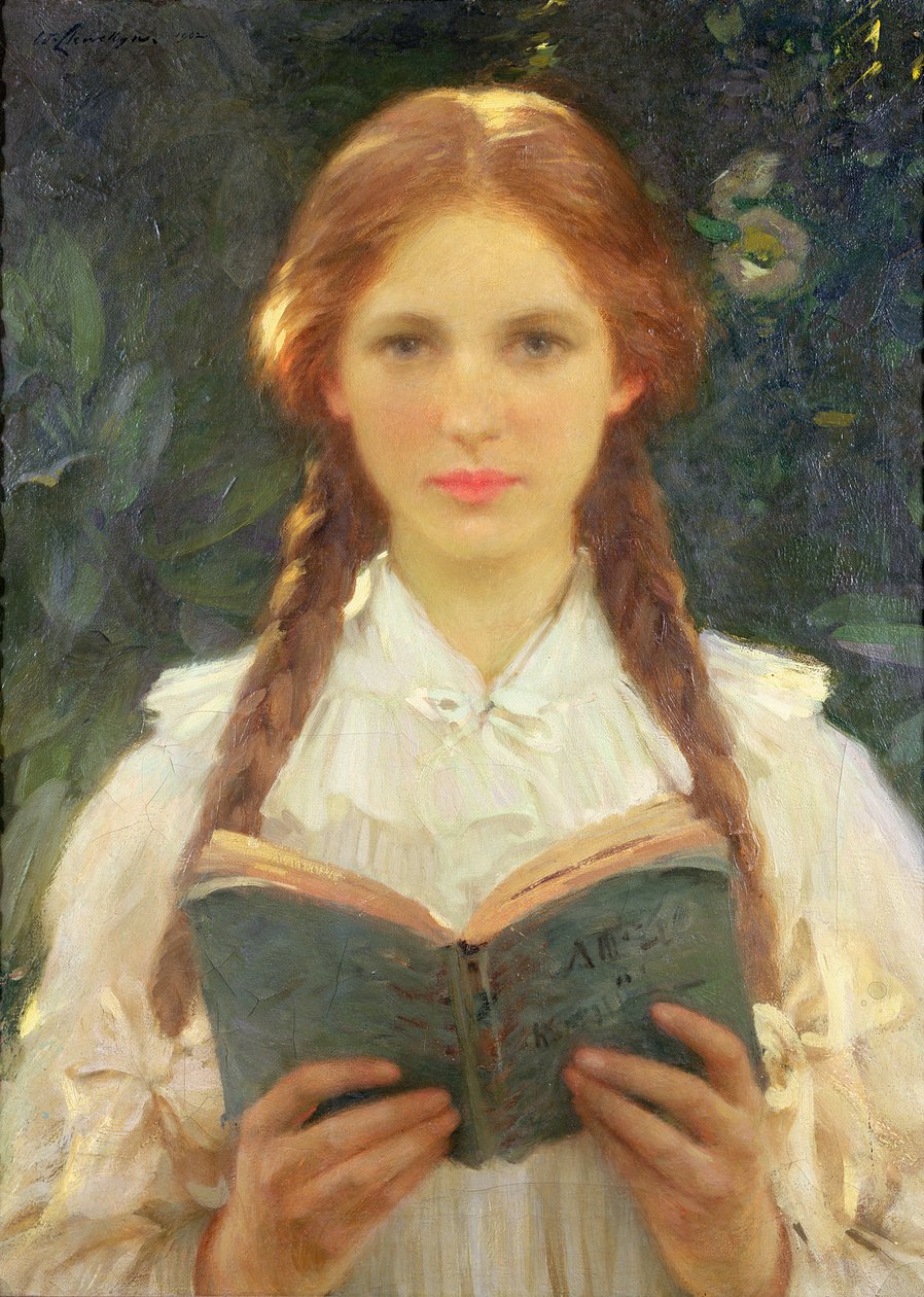 Jente med pigtails av Samuel Henry William Llewelyn