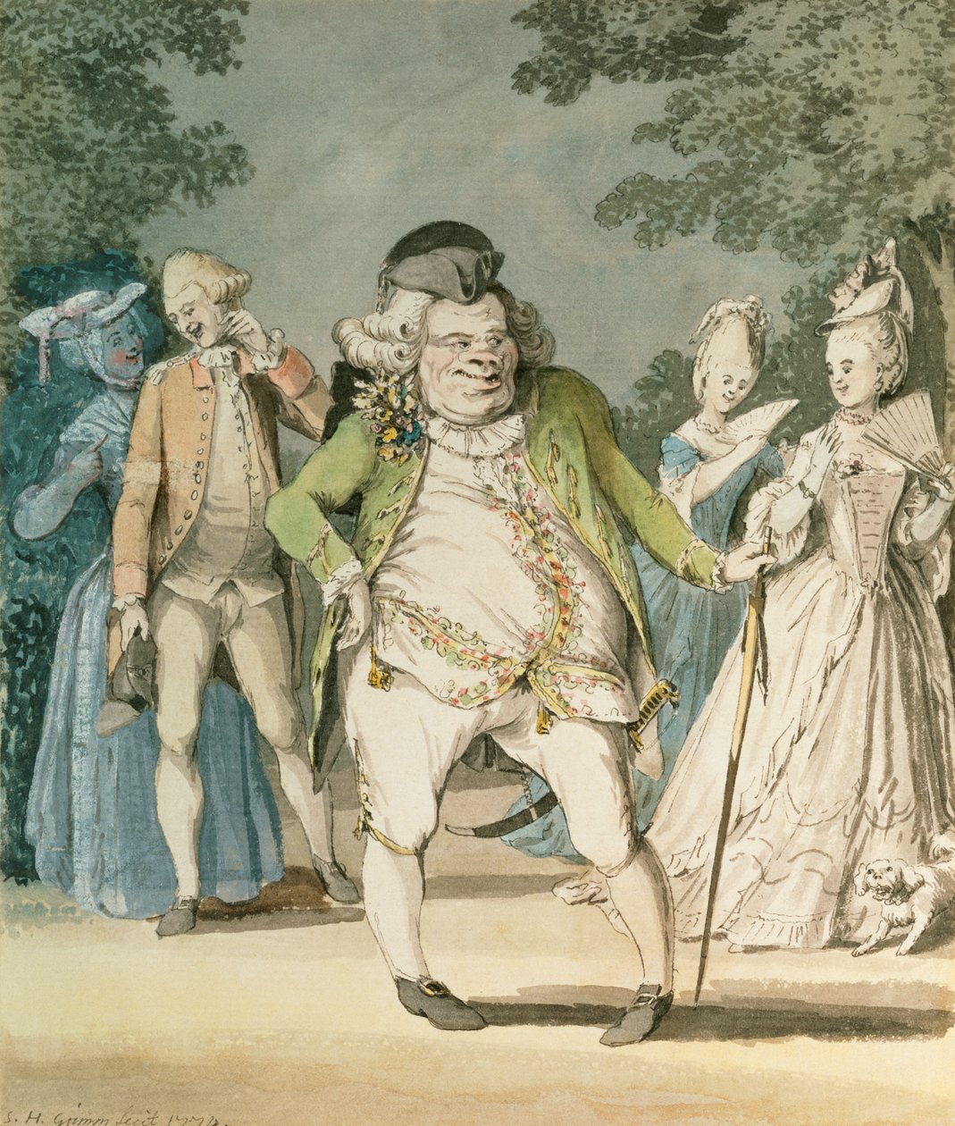 Makaronien, 1774 av Samuel Hieronymous Grimm