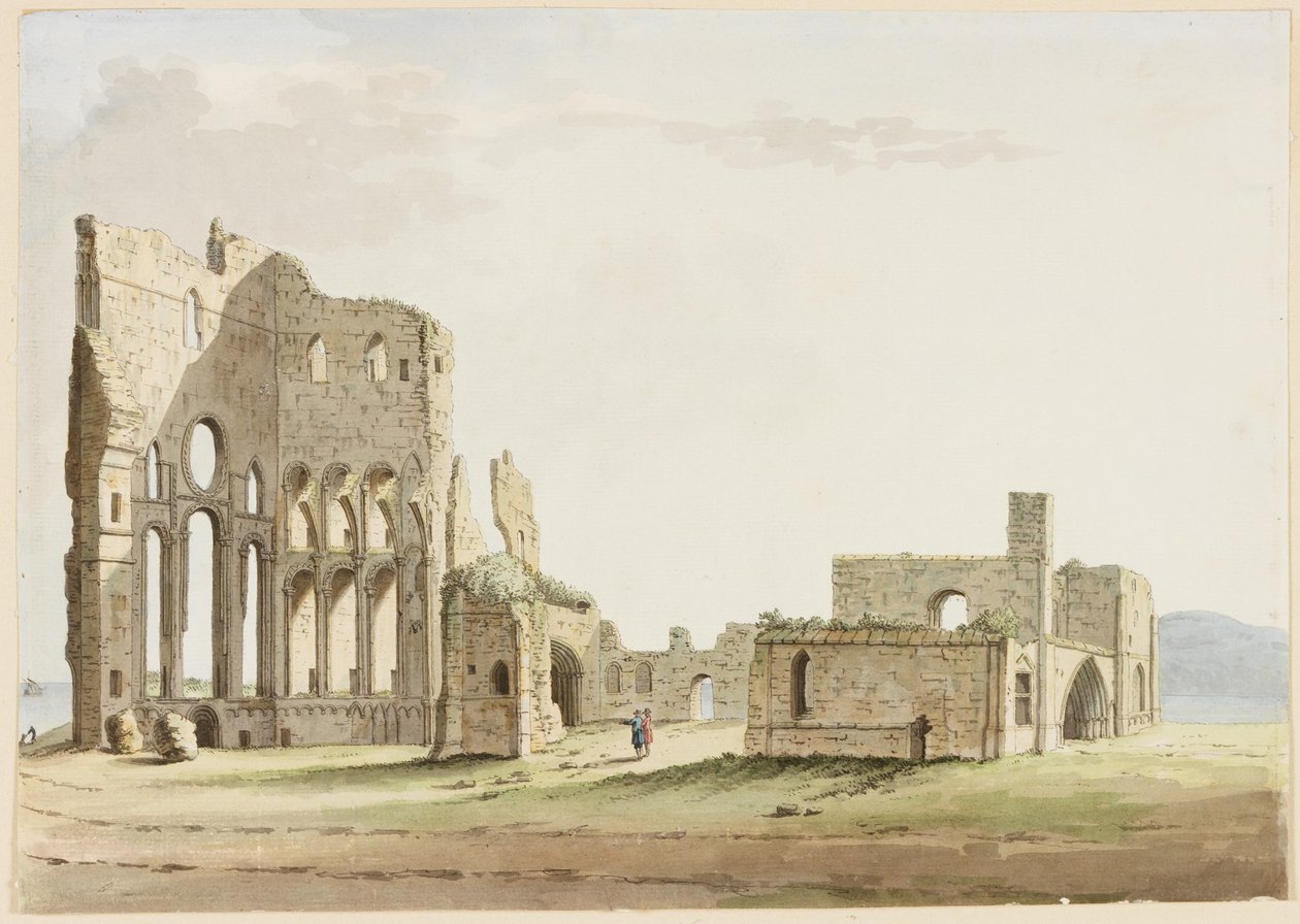 Tynemouth Priory, Northumberland (penn og blekk og wc på papir) av Samuel Hieronymous Grimm