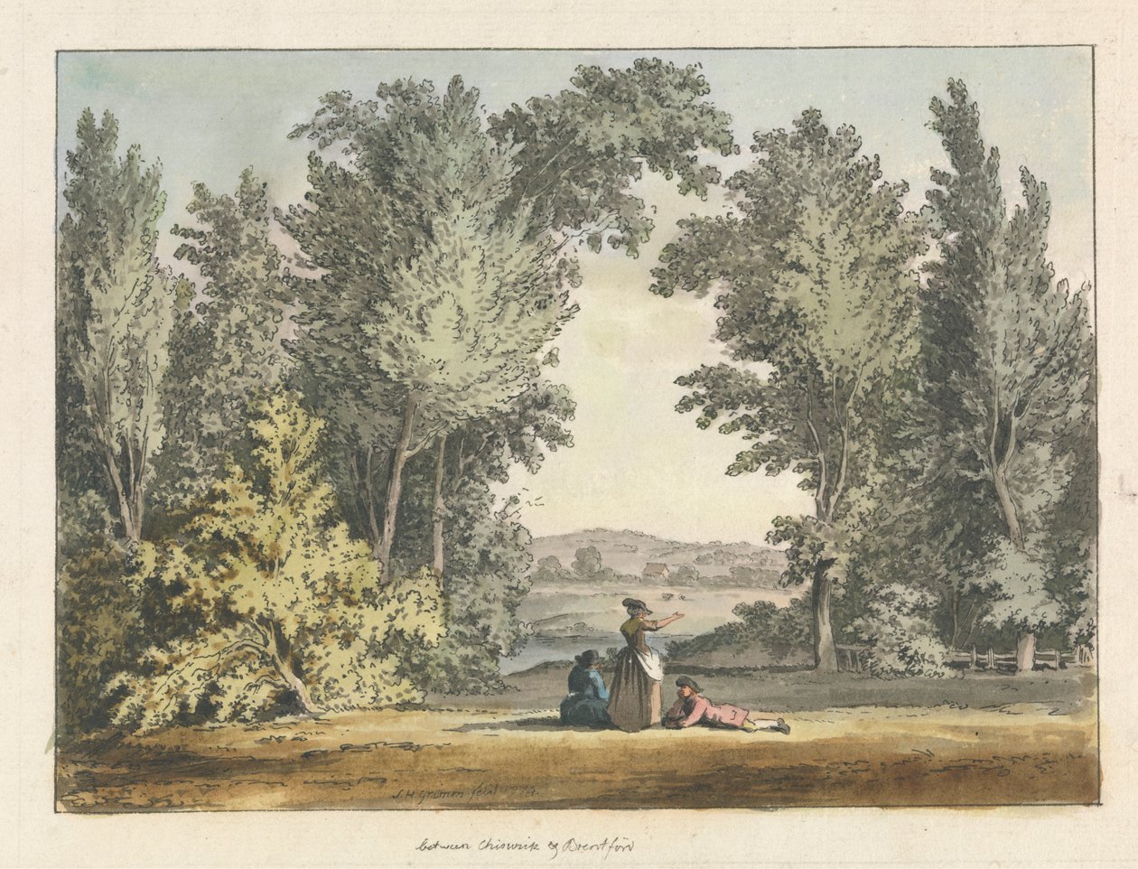 Mellom Chiswick og Brentford av Samuel Hieronymus Grimm
