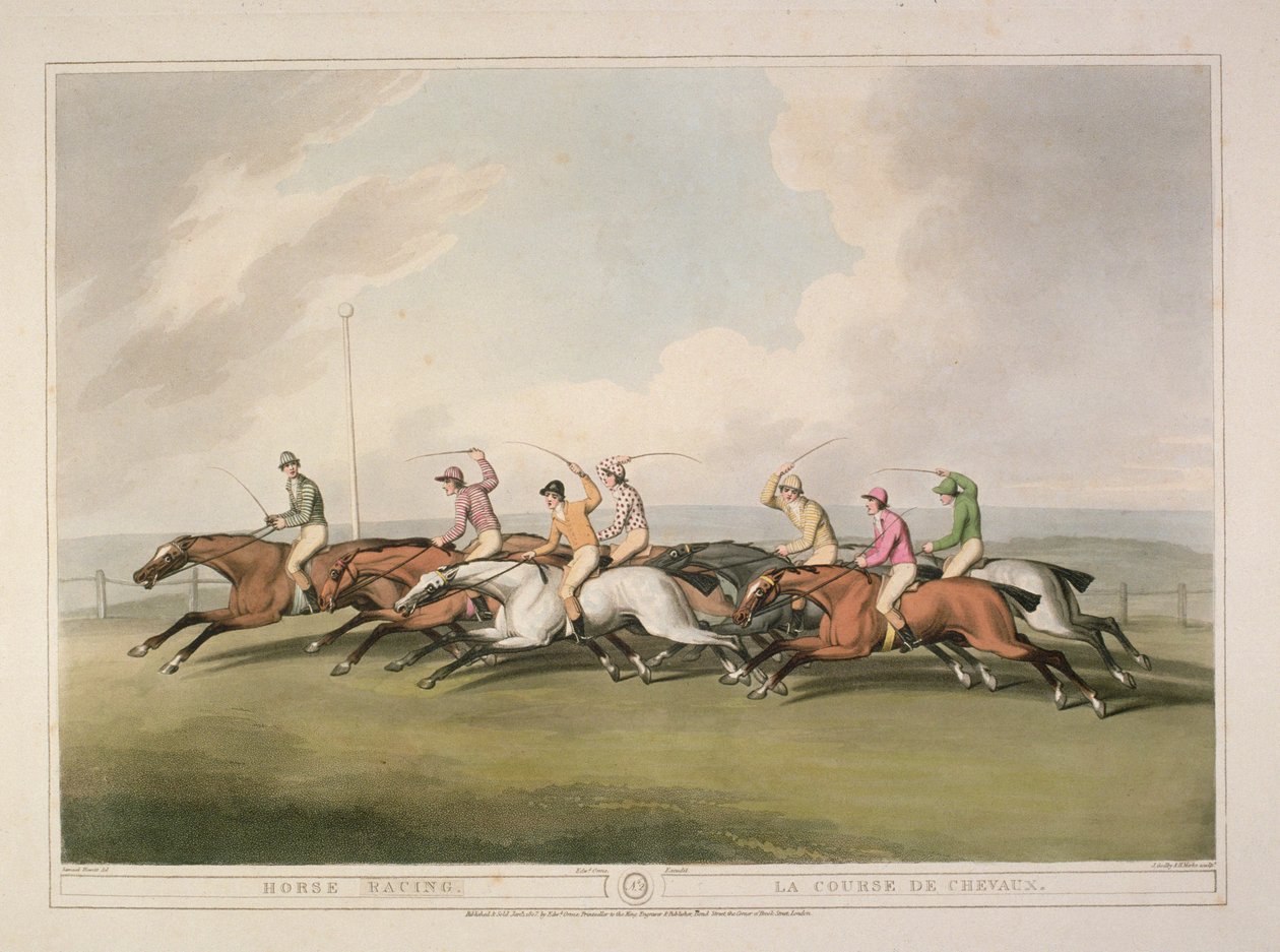 Hesteveddeløp fra Ormes samling av britiske feltsportstrykk, 1807 av Samuel Howett