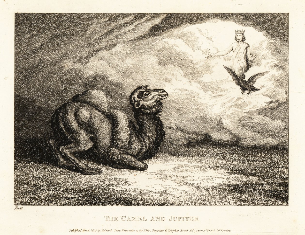 En kamel som ber Jupiter om horn. 1811 (etsing) av Samuel Howitt