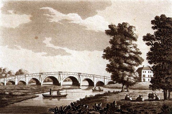 Walton Bridge, Surrey, illustrasjon fra 