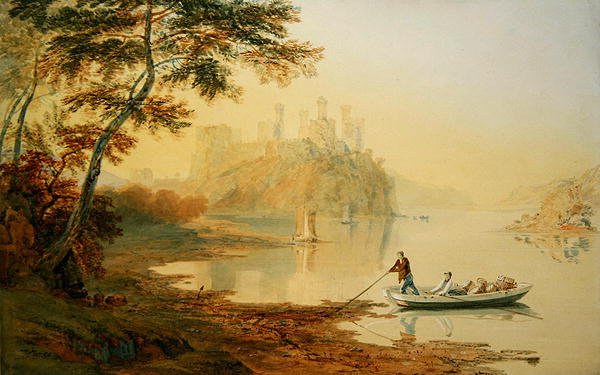 Conway Castle (akvarell på papir) av Samuel Jackson