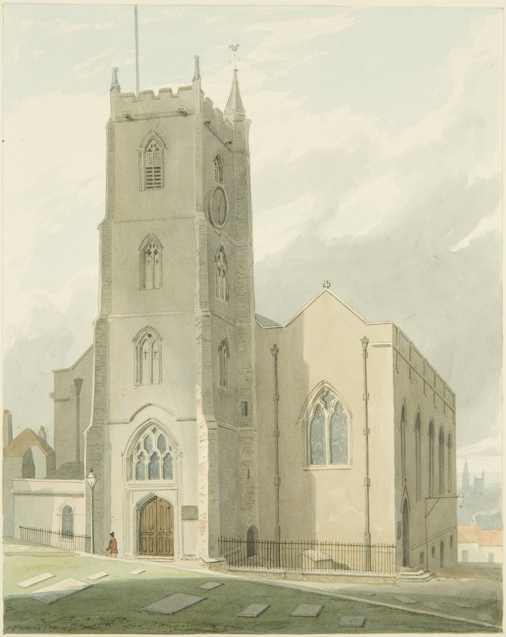 St Michael's Church (blyant og akvarell på papir) av Samuel Jackson
