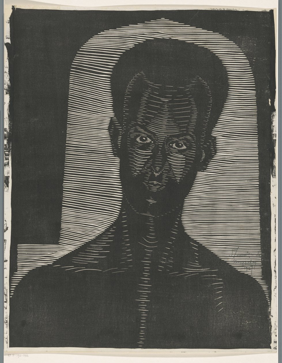 Portrett av en ukjent mann Curaçau (tittel på objekt) av Samuel Jessurun de Mesquita (signed by artist)