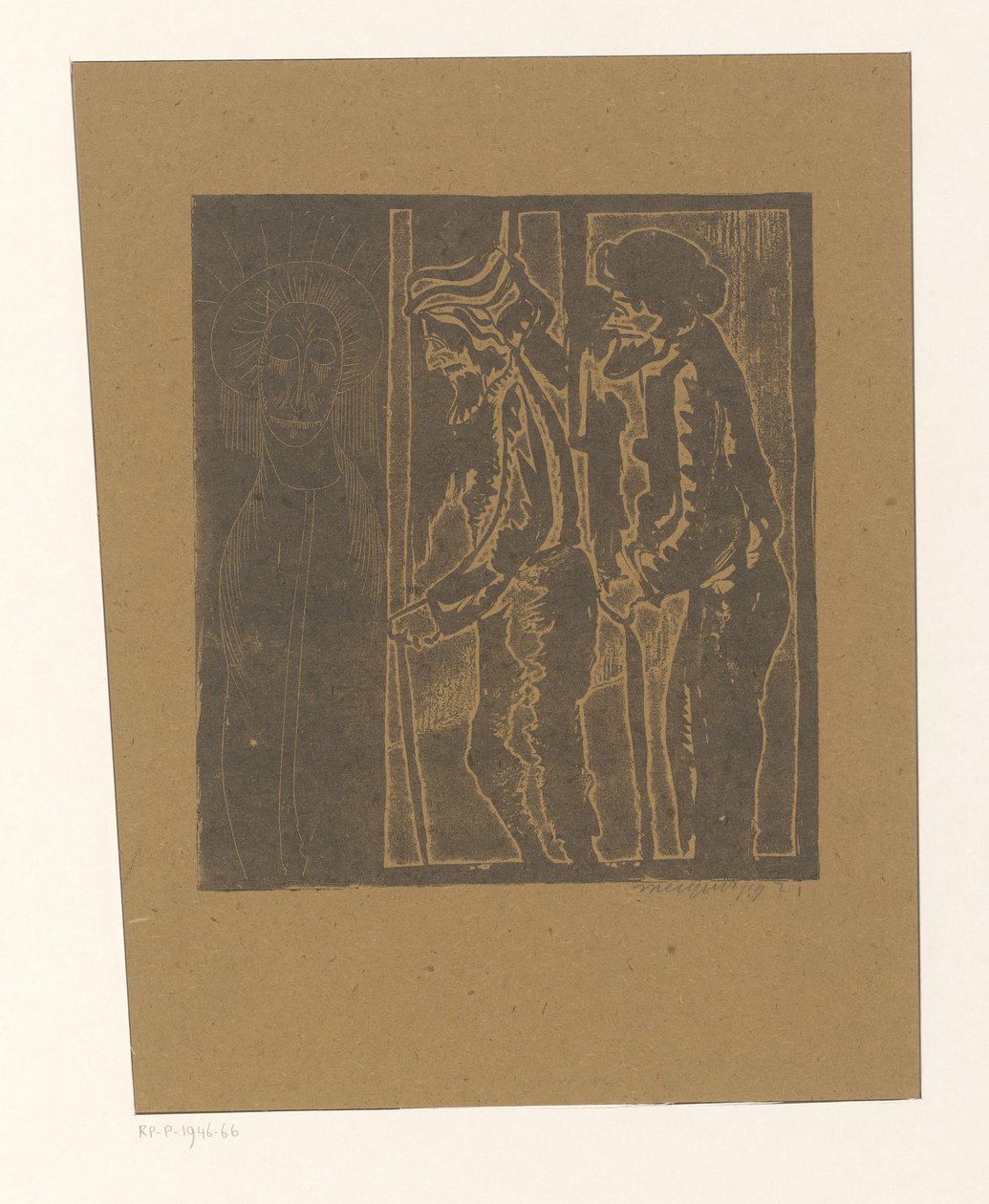 To menn på figur med lukkede øyne av Samuel Jessurun de Mesquita (signed by artist)