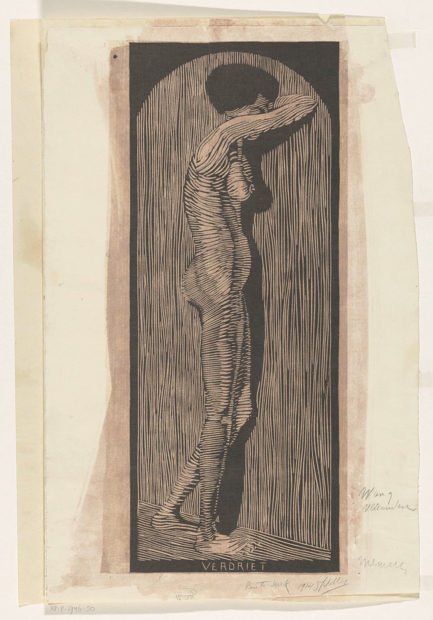 Verdriet (original tittel på objekt) av Samuel Jessurun de Mesquita (signed by artist)