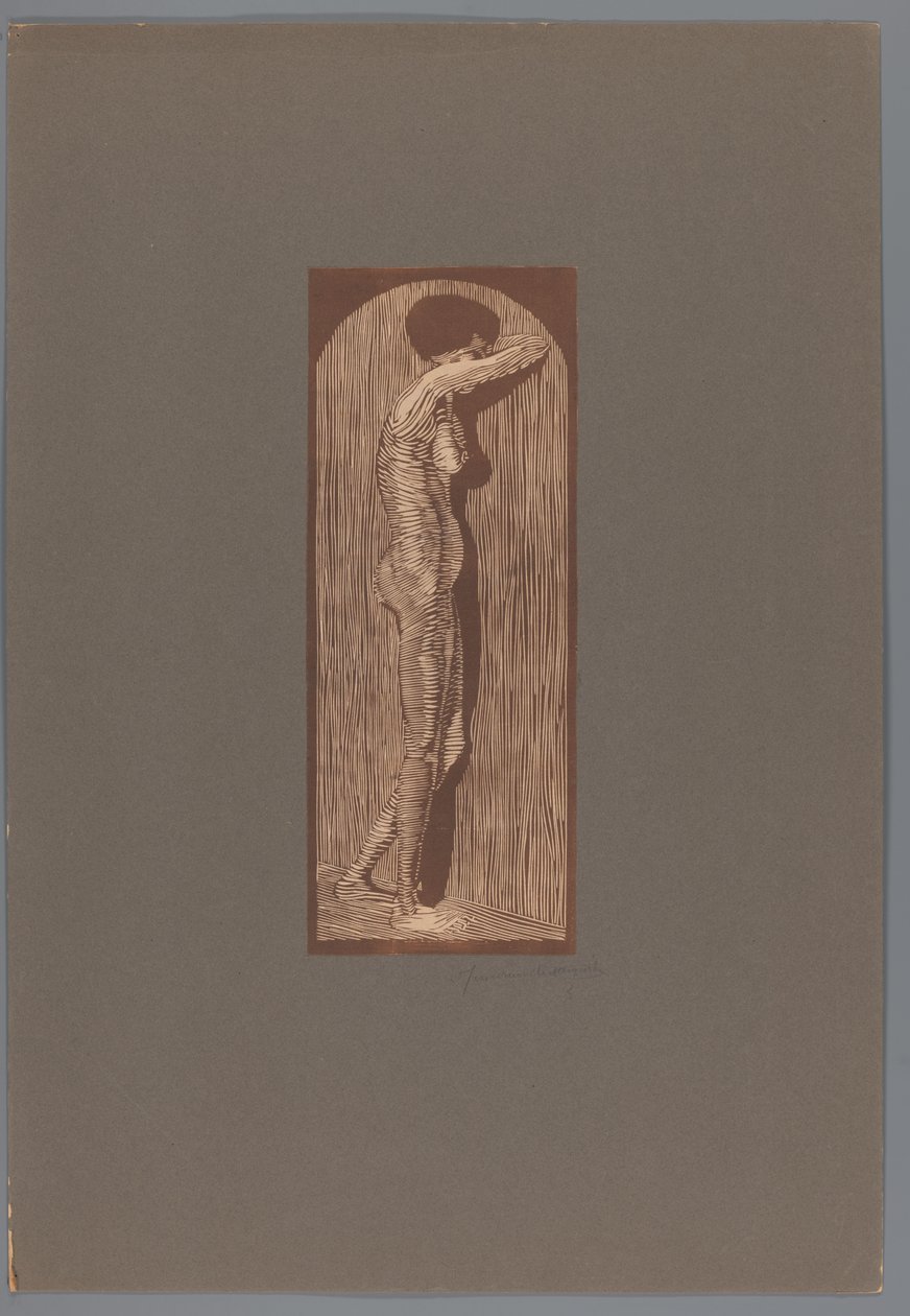 Kvinne naken stående Grief (original tittel) av Samuel Jessurun de Mesquita (signed by artist)