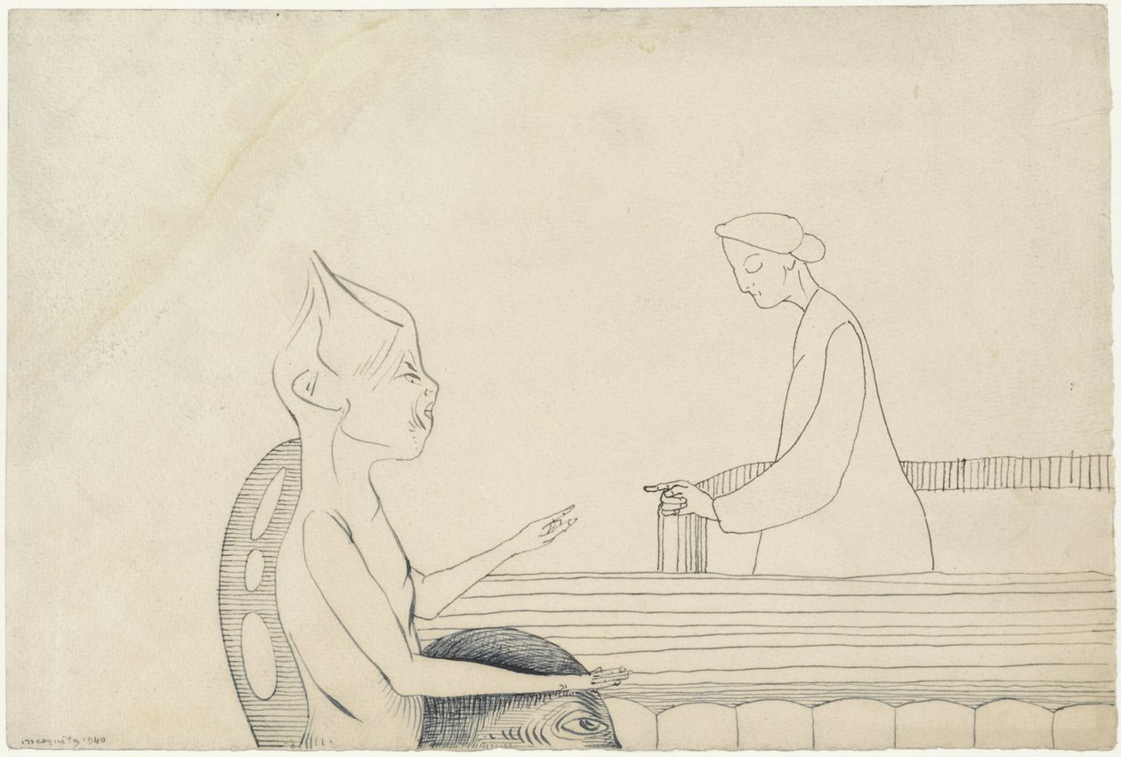 To fantasifigurer som peker på hverandre av Samuel Jessurun de Mesquita