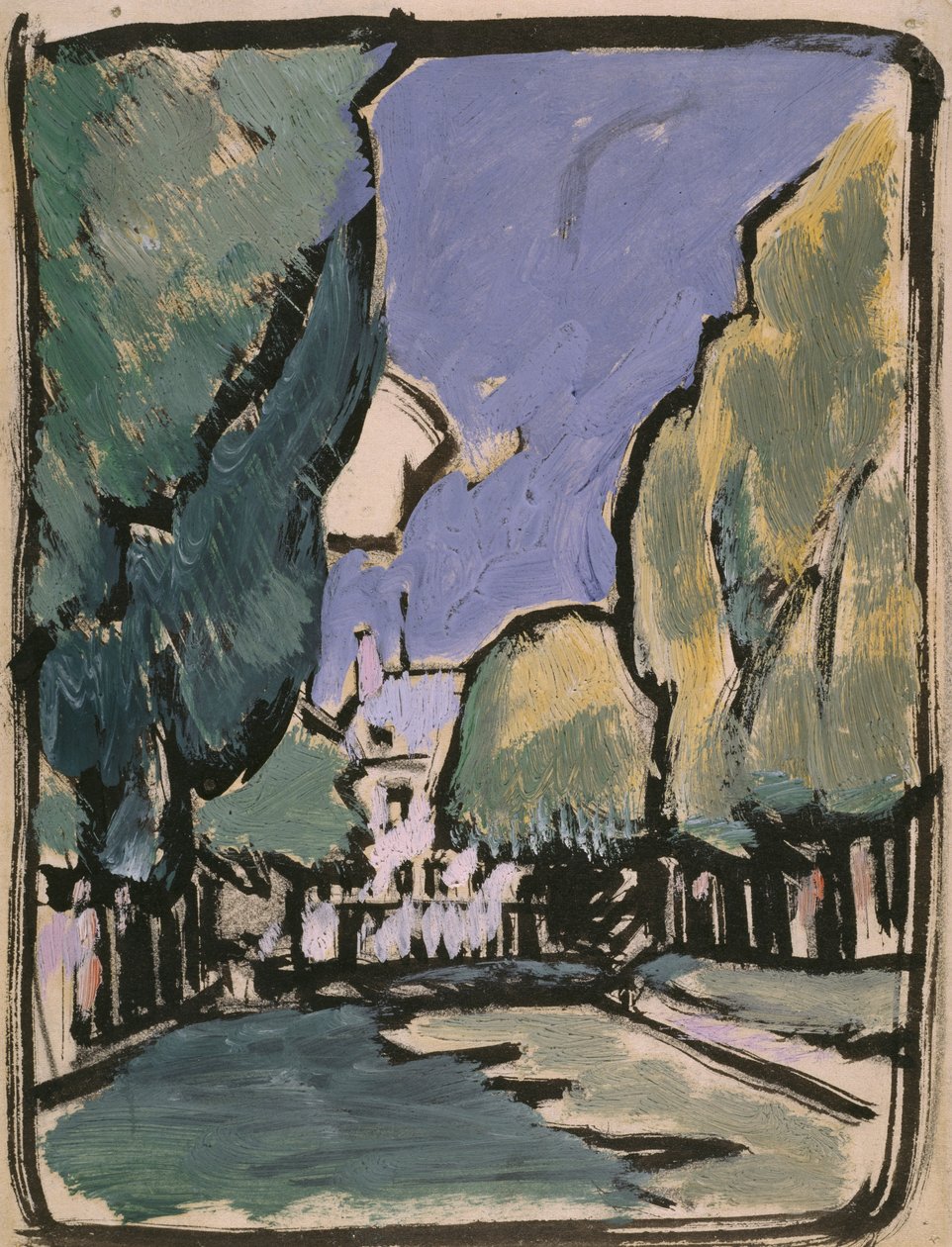 Landskap (olje på papir) av Samuel John Peploe