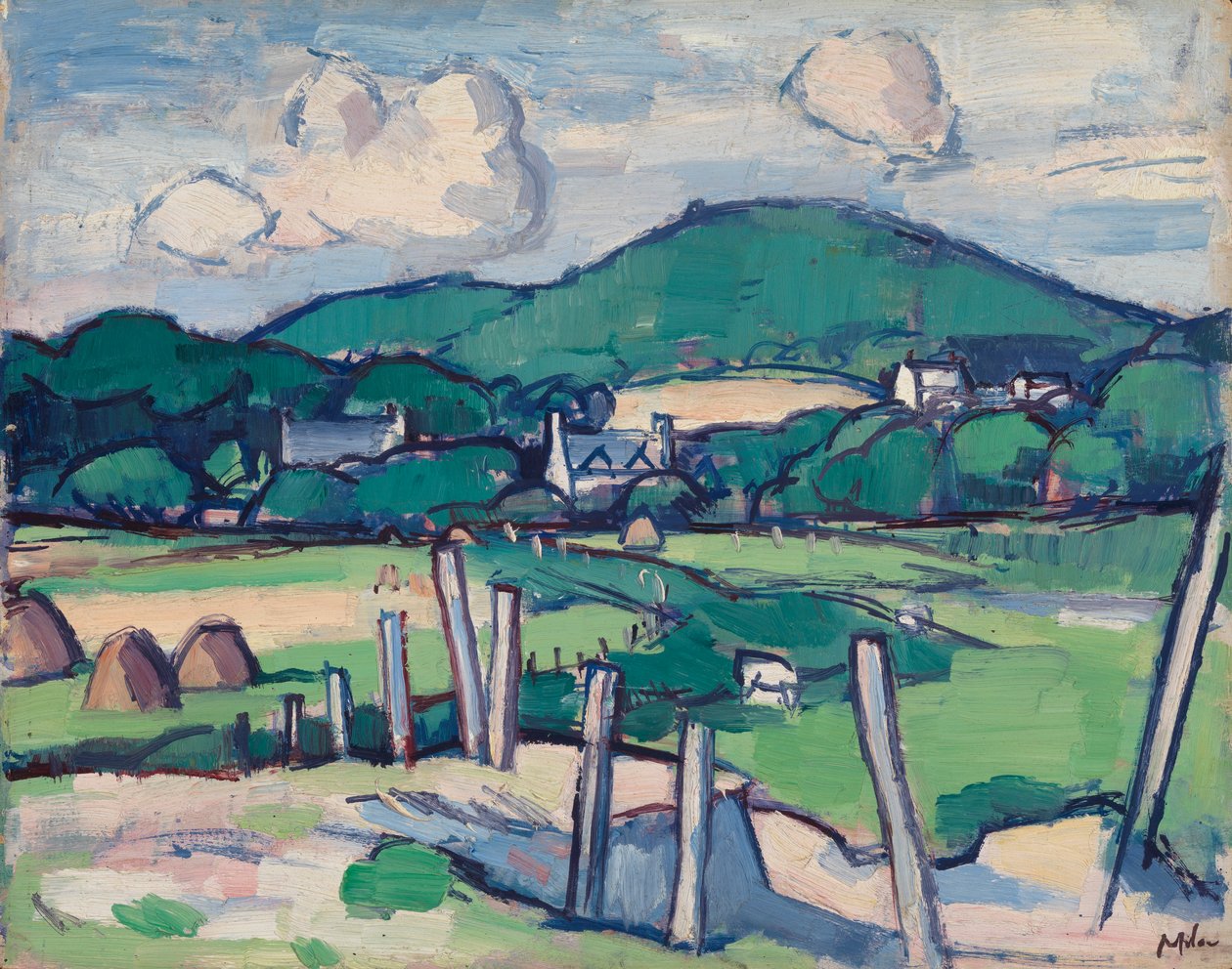 Landskap, ca. 1891-1935 (olje på panel) av Samuel John Peploe