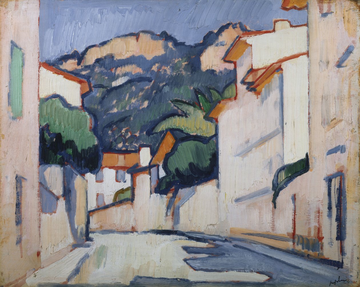 Gatebilde, Cassis, ca. 1913 (olje på panel) av Samuel John Peploe