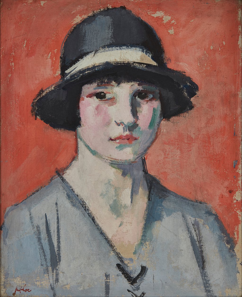 The Black Hat (olje på lerret) av Samuel John Peploe