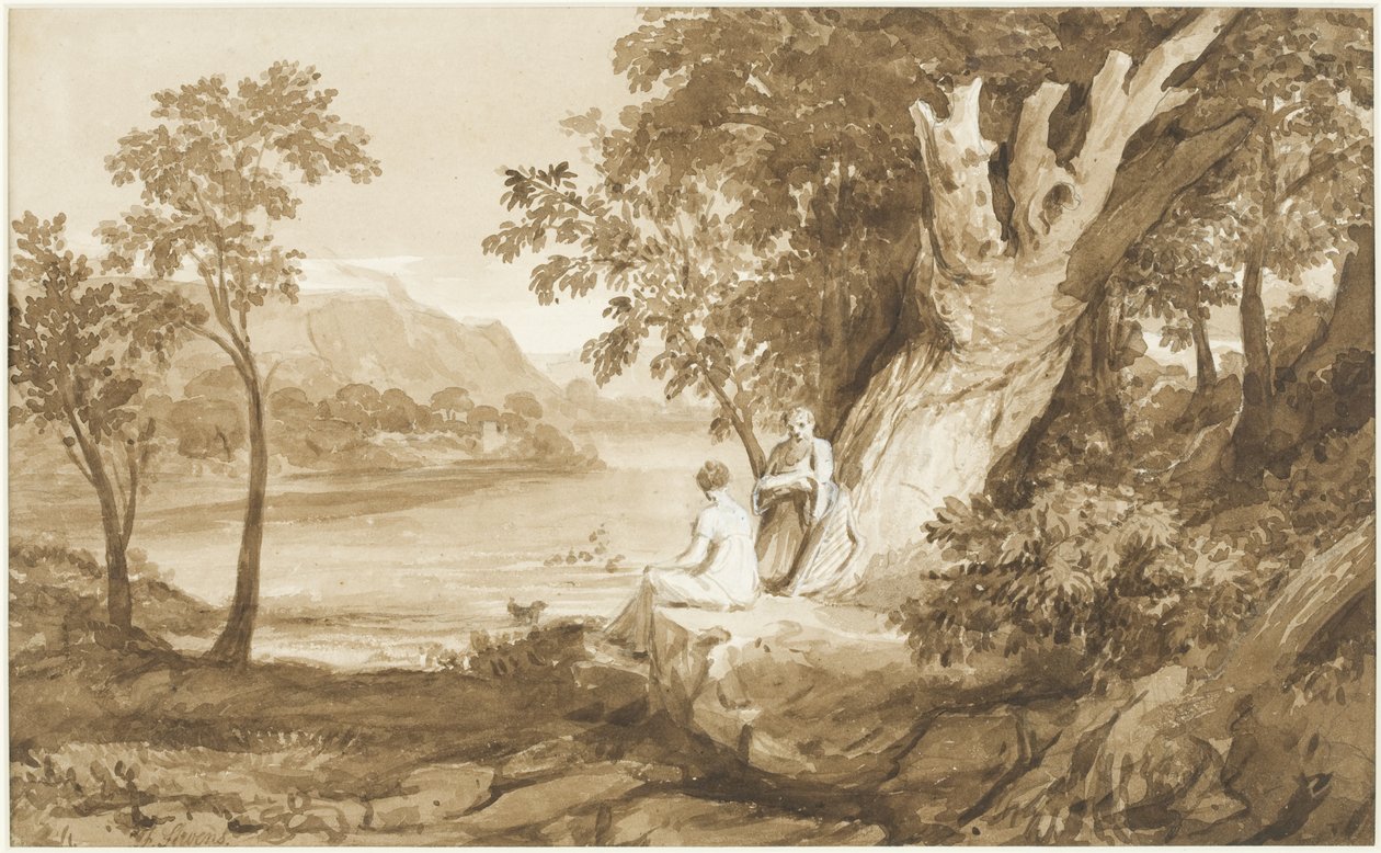 Illustrasjon til Comus, 1811 (penn og blekk og vask på papir) av Samuel John Stump