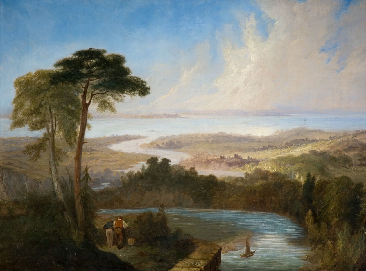 Panoramautsikt over Severn-elvemunningen, tidlig på midten av 1800-tallet. av Samuel Lines