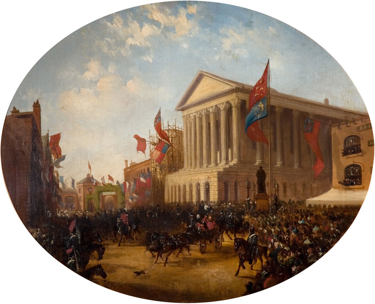 Hertugen av Cambridge forlater rådhuset, Birmingham, 1857. av Samuel Lines