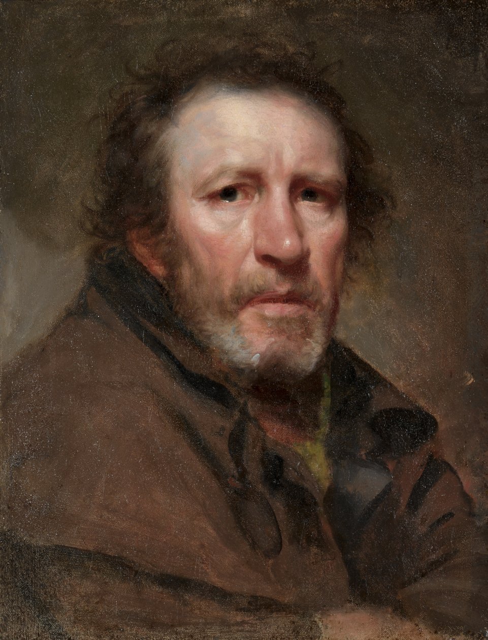"Gamle Pat," The Independent Beggar, ca. 1819 (olje på tre) av Samuel Lovett Waldo