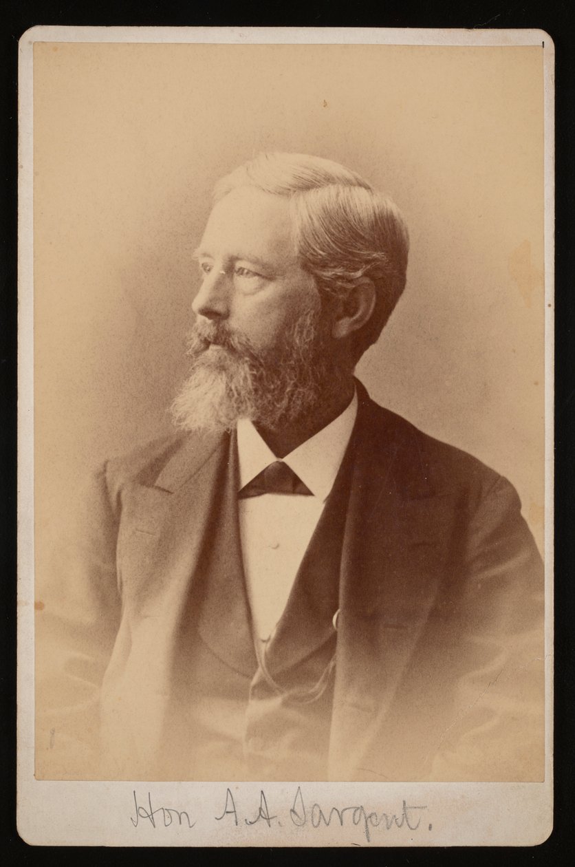 Portrett av Aaron Augustus Sargent 1827-1887, mellom 1876 og 1880. av Samuel Montague Fassett