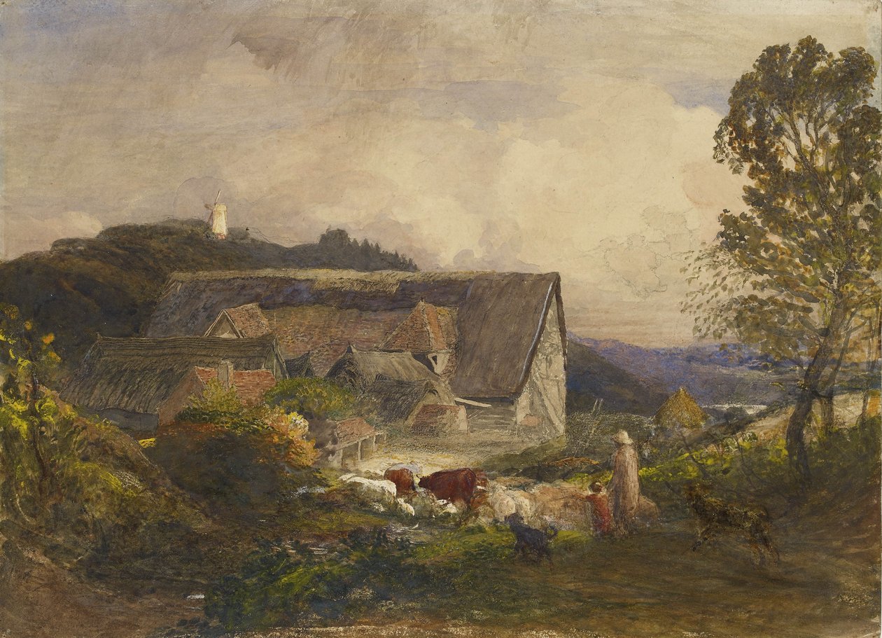 A Farmyard at Princes Risborough, 1800-tallet av Samuel Palmer