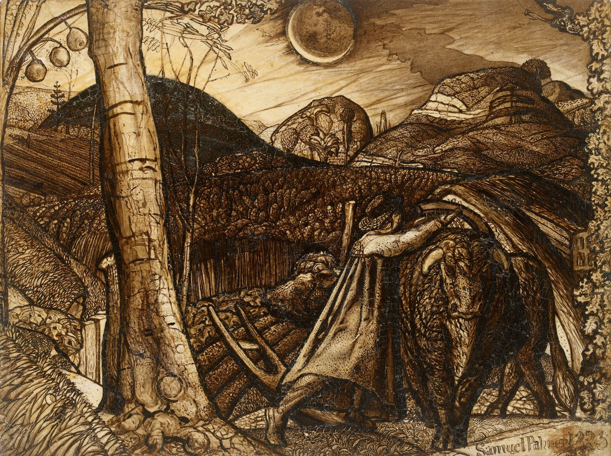 En rustikk scene, 1825 av Samuel Palmer