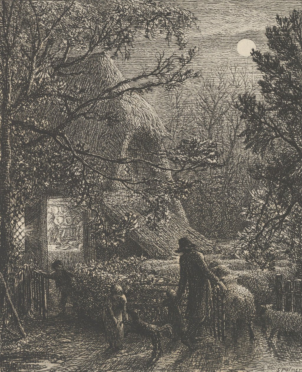 Jul, eller bretting av den siste sauen, 1850. av Samuel Palmer