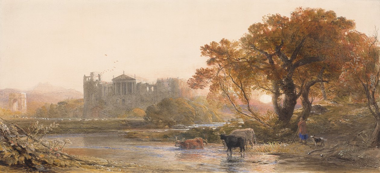 Kveld i Italia, den øde villaen, 1845 av Samuel Palmer