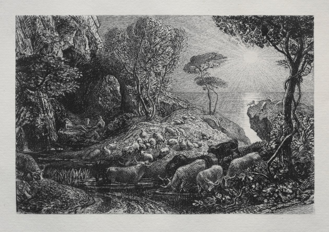 Moeris og Galatea, 1883. av Samuel Palmer