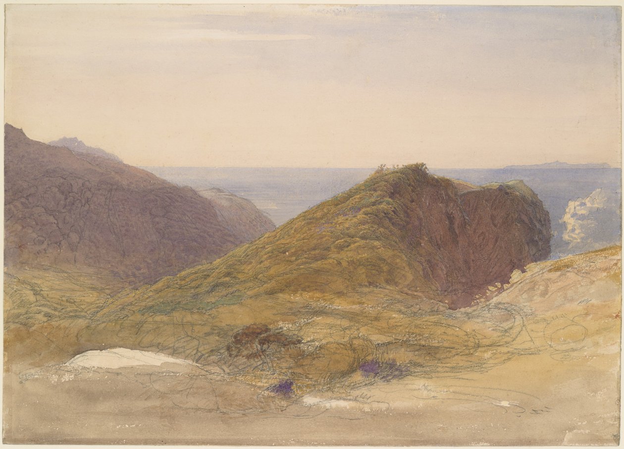 På Devons nordkyst, Lundy Island i det fjerne av Samuel Palmer