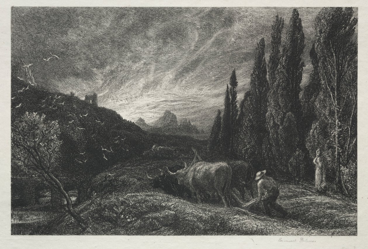 Den tidlige plogmannen. av Samuel Palmer