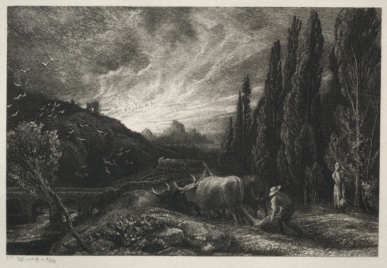 The Early Ploughman, før 1861. av Samuel Palmer