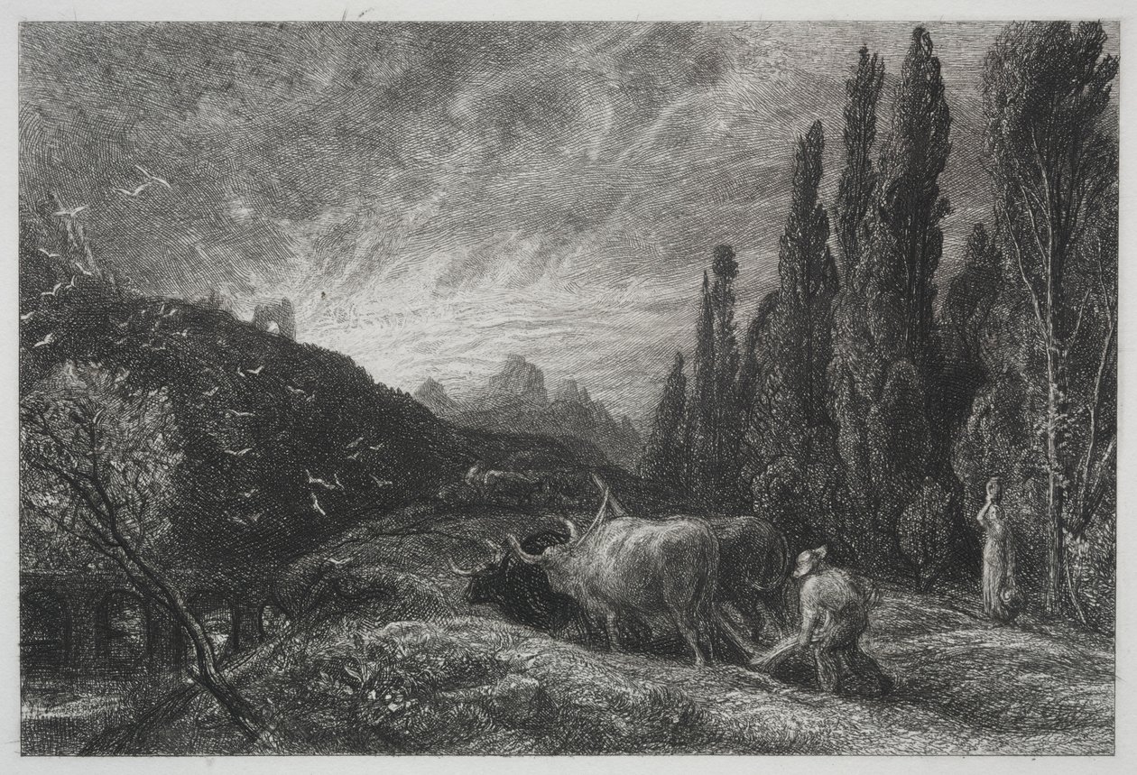 The Early Ploughman, før 1861. av Samuel Palmer