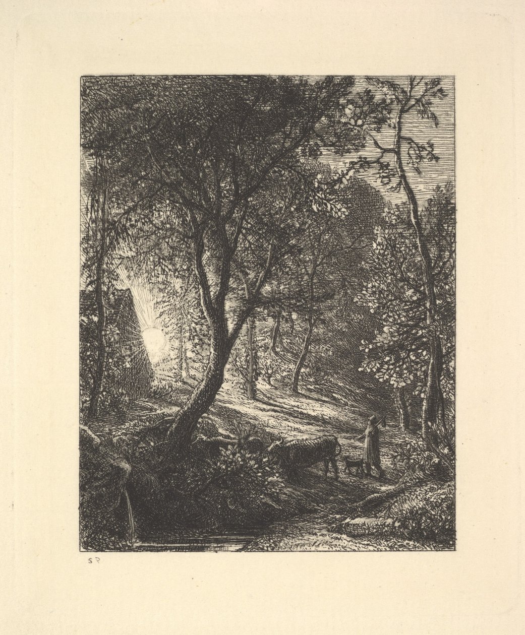 The Herdsmans Cottage, eller solnedgang, 1880. av Samuel Palmer