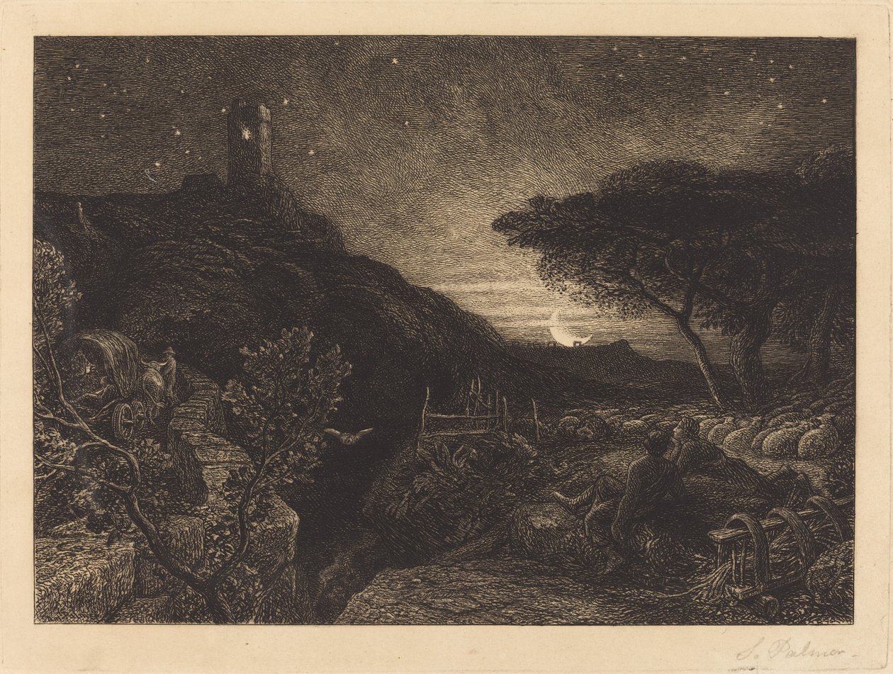 Det ensomme tårnet av Samuel Palmer