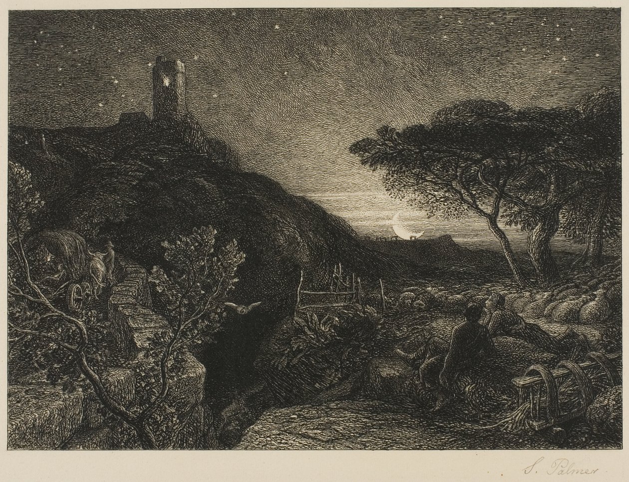 Det ensomme tårnet av Samuel Palmer