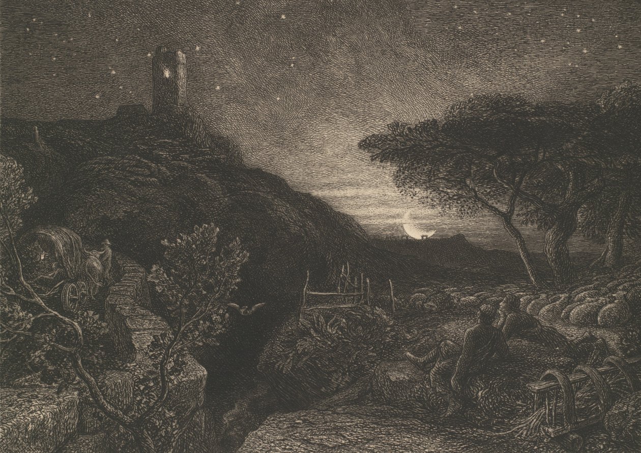 Det ensomme tårnet, 1879. av Samuel Palmer