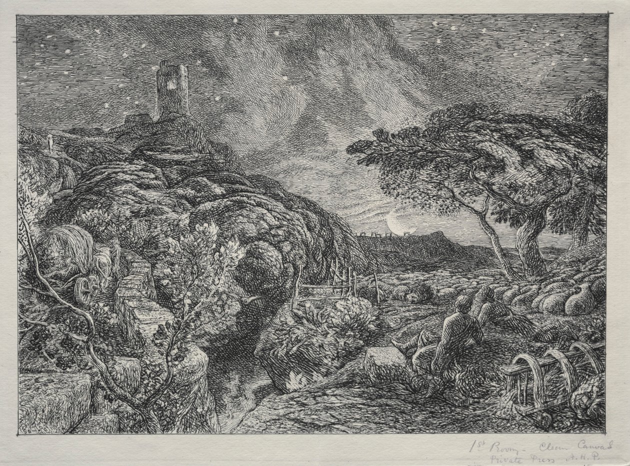 Det ensomme tårnet, 1879. av Samuel Palmer