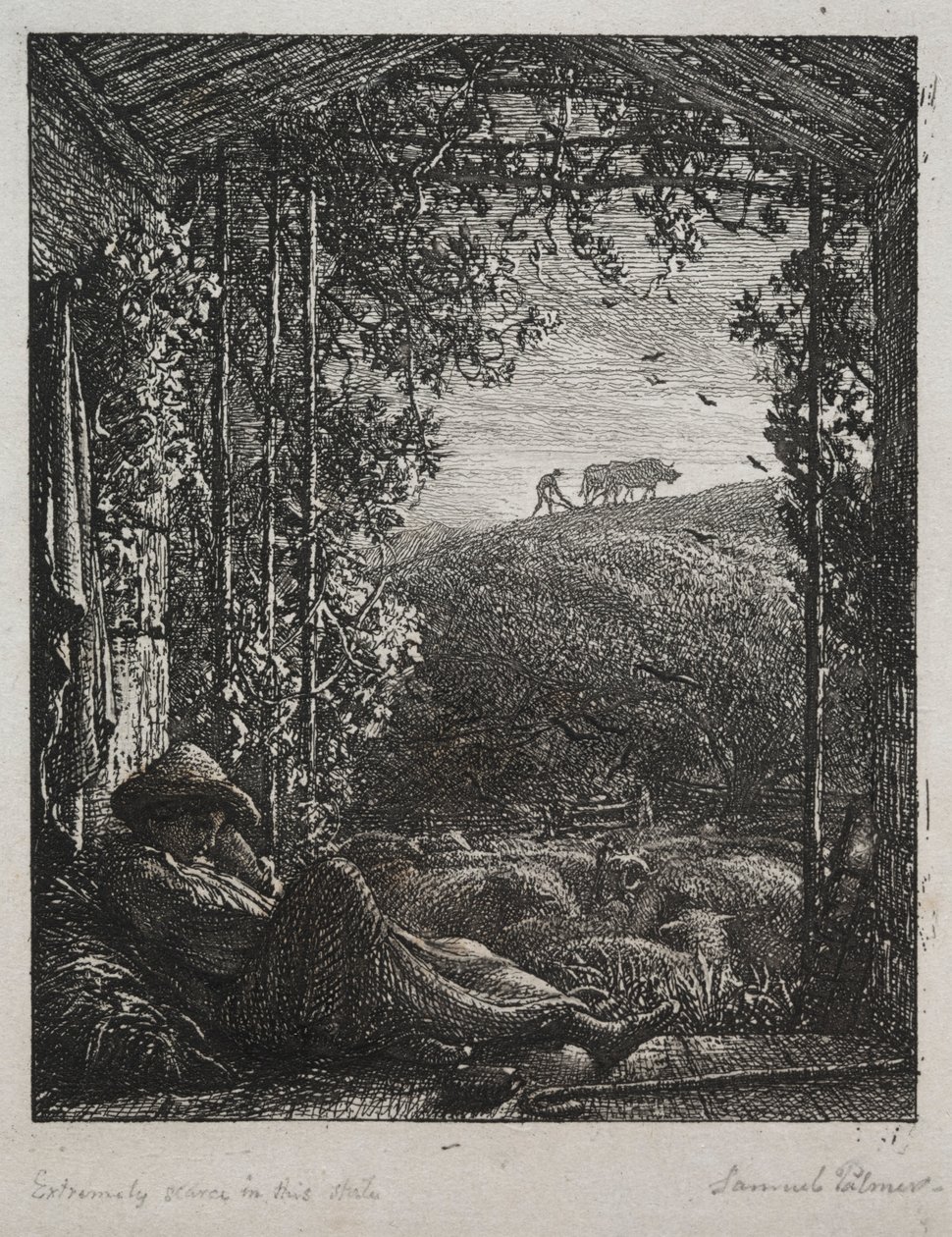 Den sovende hyrde, 1857. av Samuel Palmer
