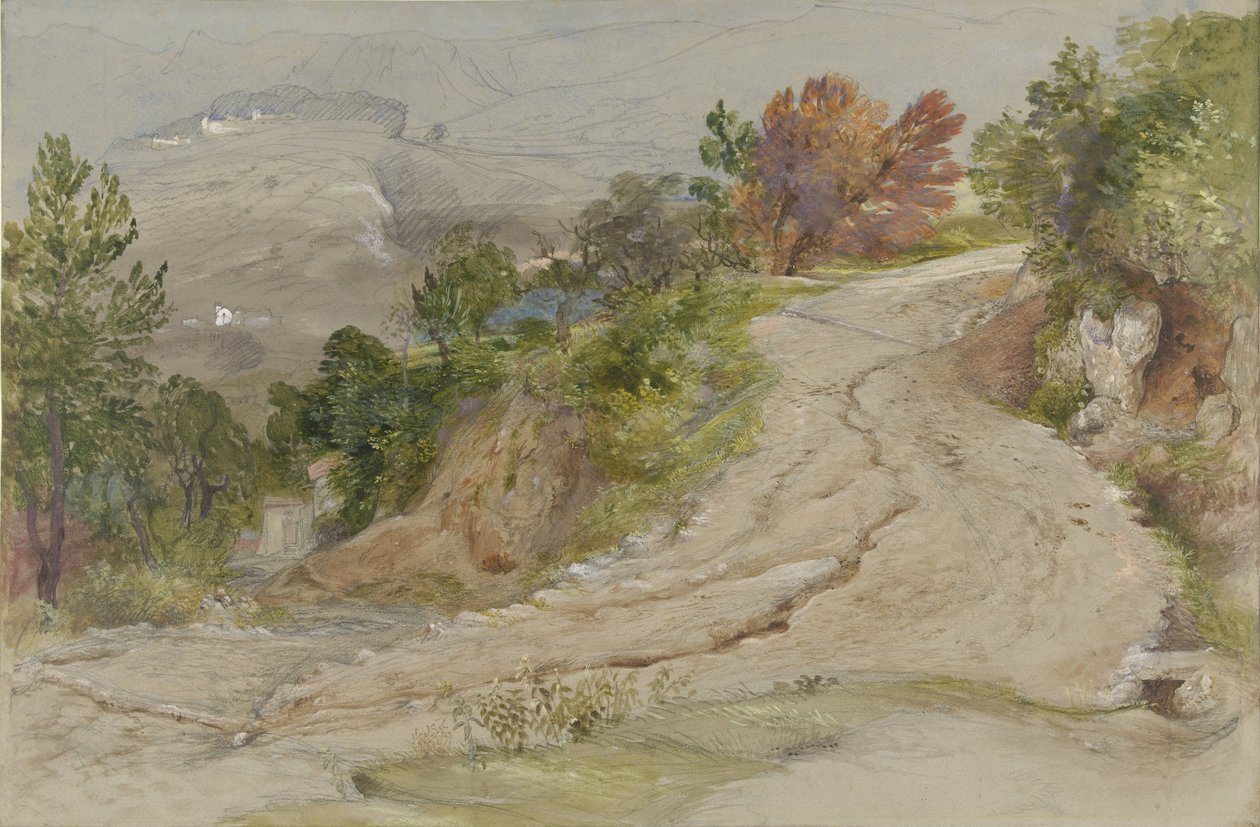 Vei i et italiensk fjellandskap av Samuel Palmer