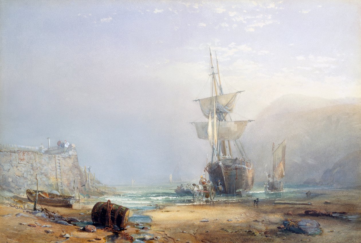 En disig morgen på kysten av Devon, 1853 av Samuel Phillips Jackson