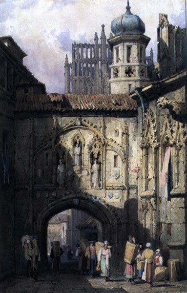 A View in Nürnberg, ca. 1823 (akvarell på papir) av Samuel Prout