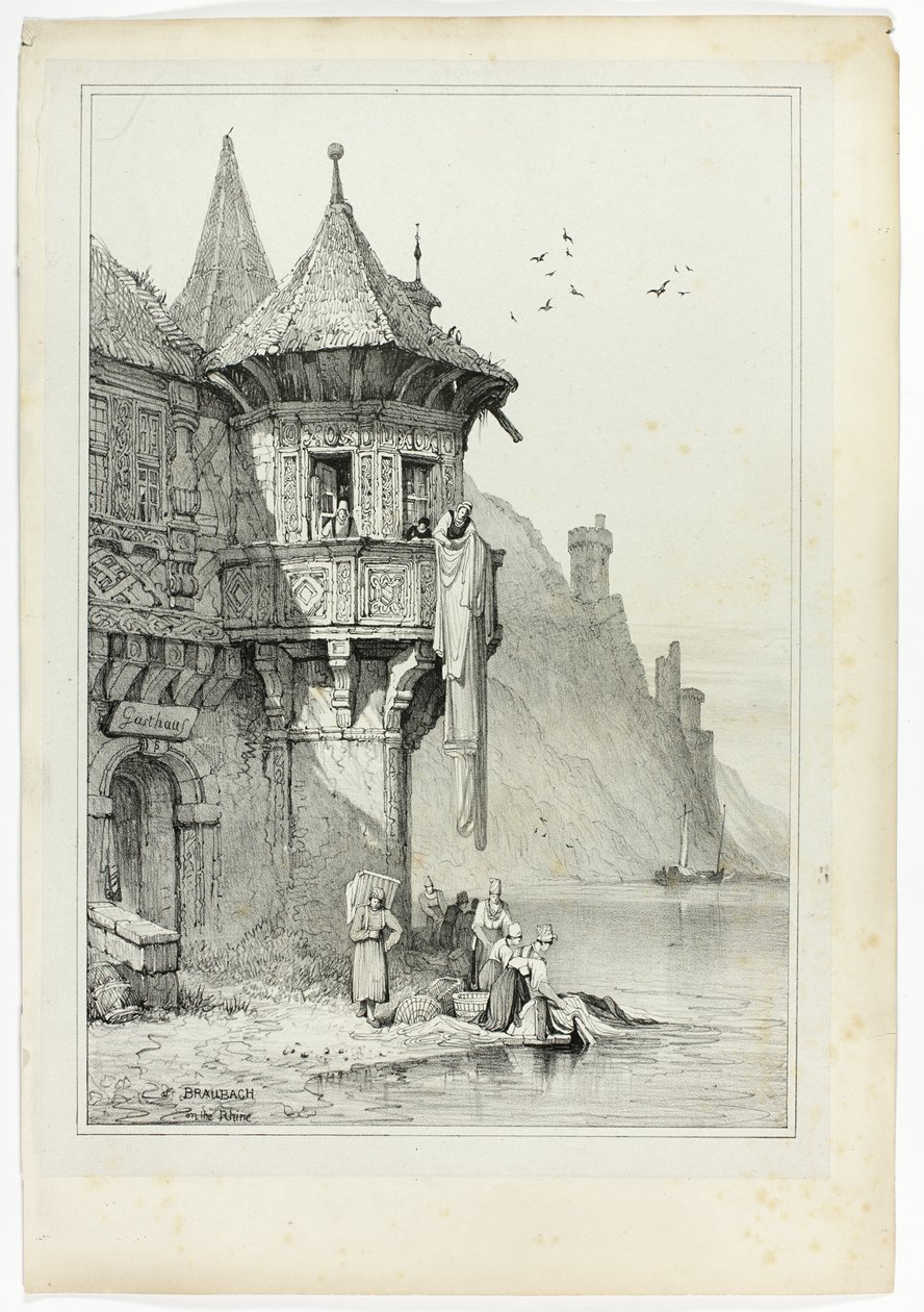 Ved Braubach ved Rhinen av Samuel Prout